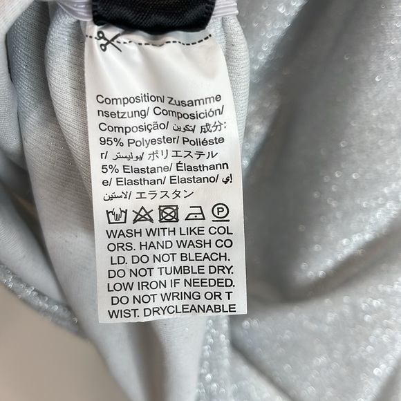 Shein Shimmer Silver Metallic Mini Dress Side Ruched Square Neck Spaghetti XSP - Picture 9 of 11